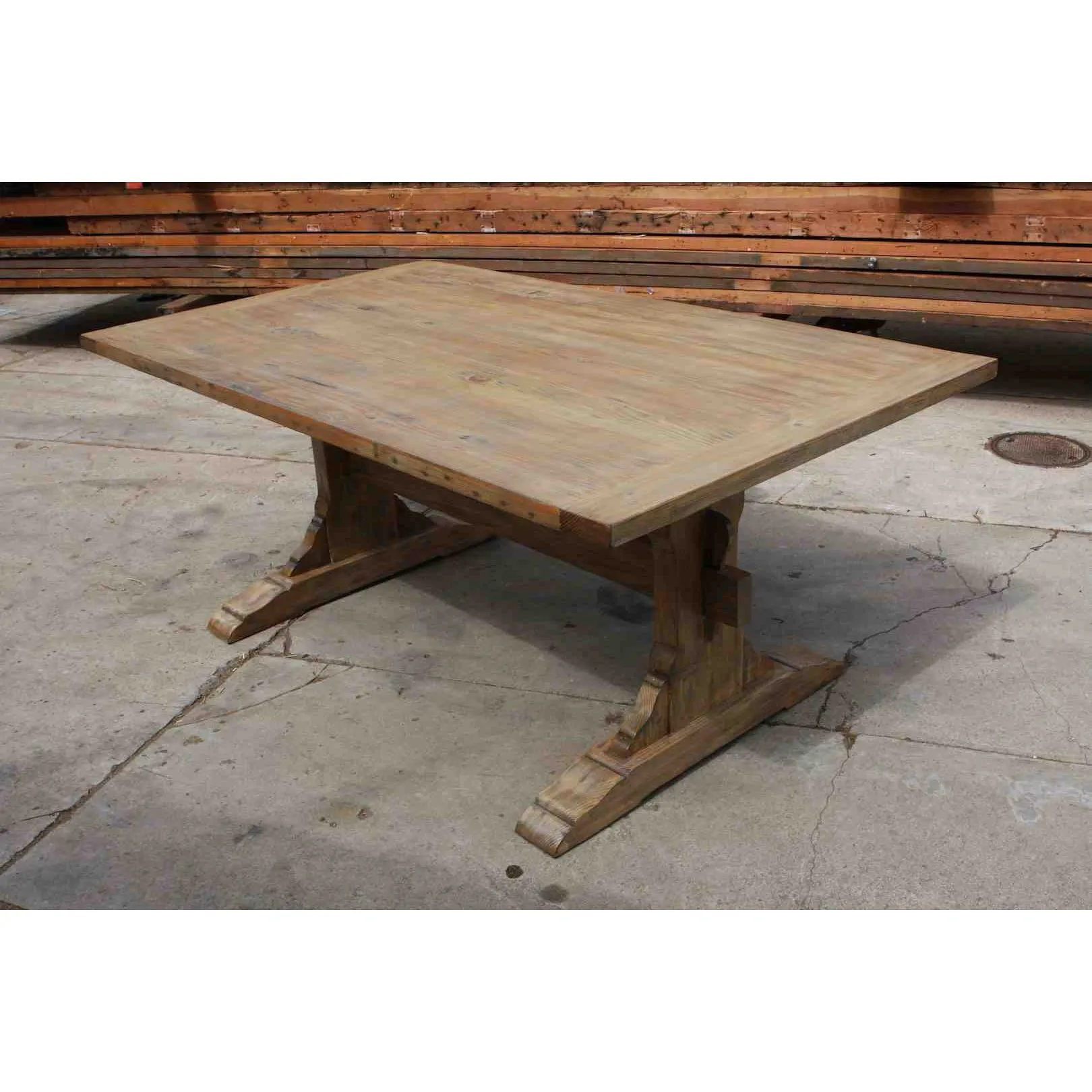 Santa Barbara Trestle Dining Table in Reclaimed Wood