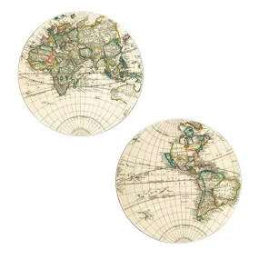 Set of 2 World Map Coasters