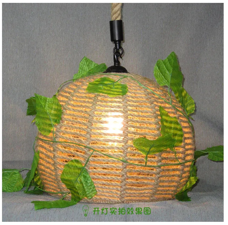 Simple Music Restaurant Decorative Lamps Single Head Hemp Rope Bar Clothing Store Plant Flower Shop Chandelier