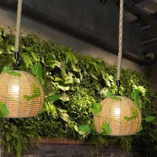 Simple Music Restaurant Decorative Lamps Single Head Hemp Rope Bar Clothing Store Plant Flower Shop Chandelier