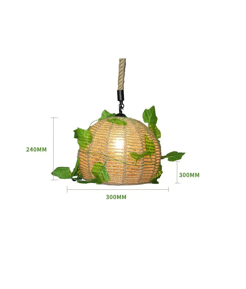 Simple Music Restaurant Decorative Lamps Single Head Hemp Rope Bar Clothing Store Plant Flower Shop Chandelier