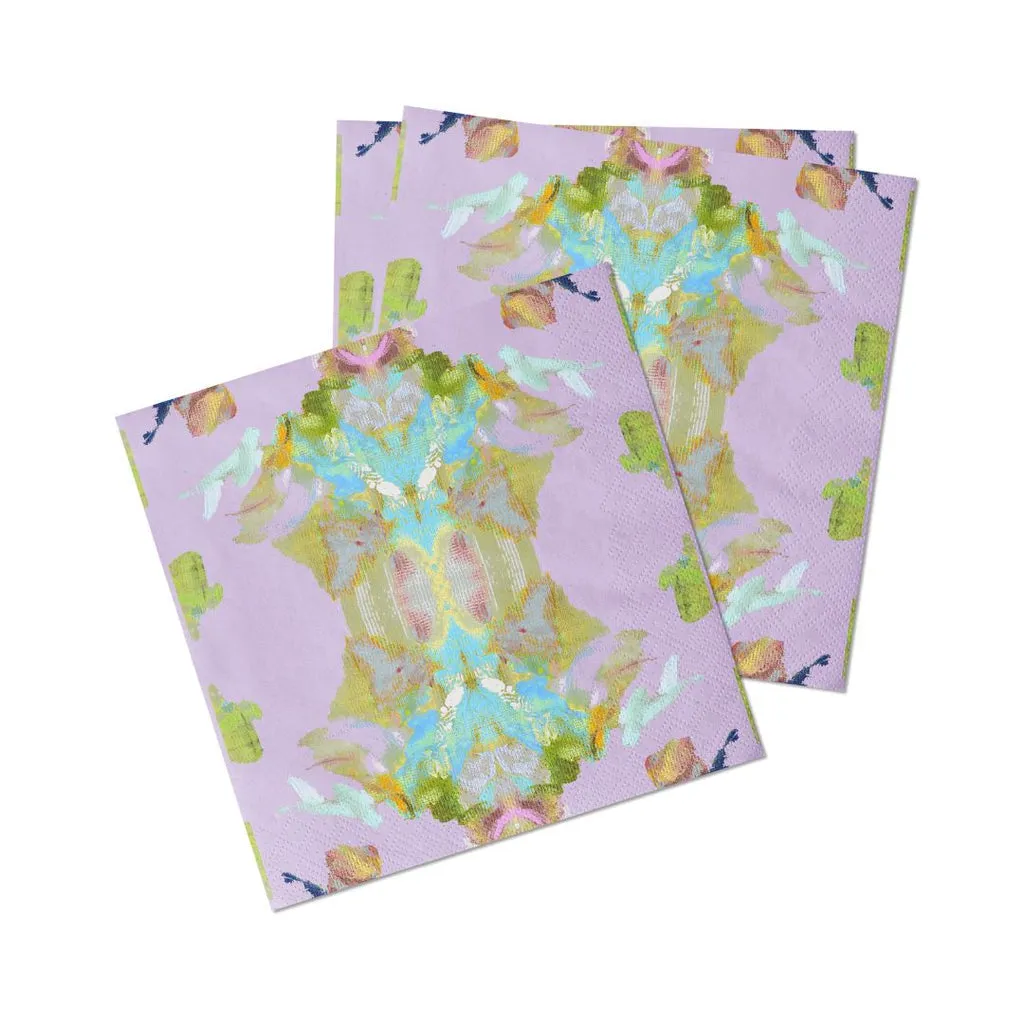 STAINED GLASS LAVENDER COCKTAIL NAPKINS