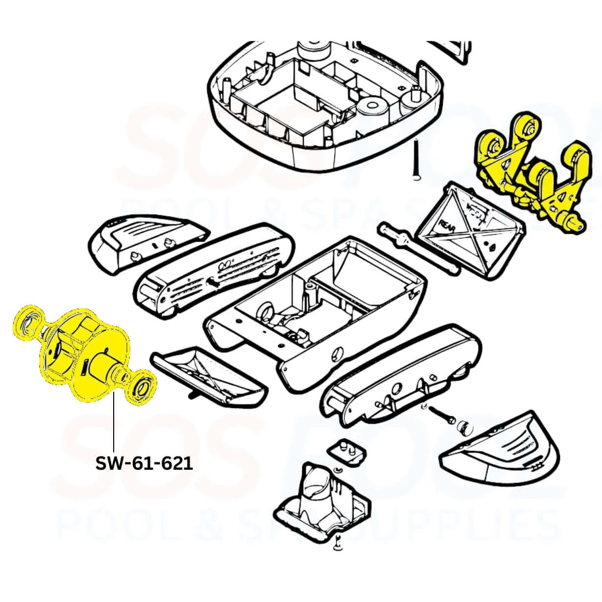 Swimables Universal A-Frame And Turbine Kit For Hayward Navigator Pool Vac Cleaners | AXV621DAT | SW-61-621