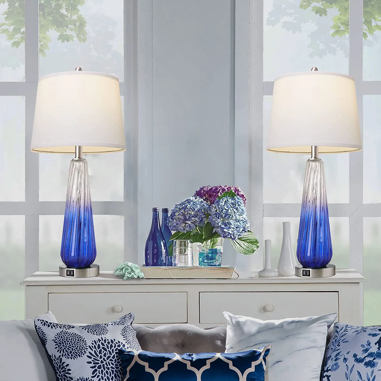 Table Lamps Set of 2 with Touch Control, 3-Way Dimmable