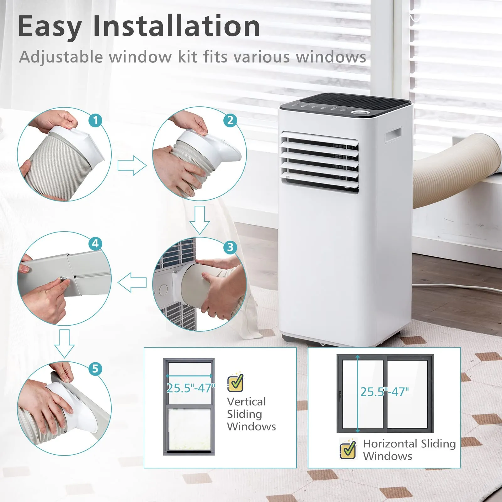 Tangkula 8000 BTU Portable Air Conditioner, with Fan & Dehumidifier Mode