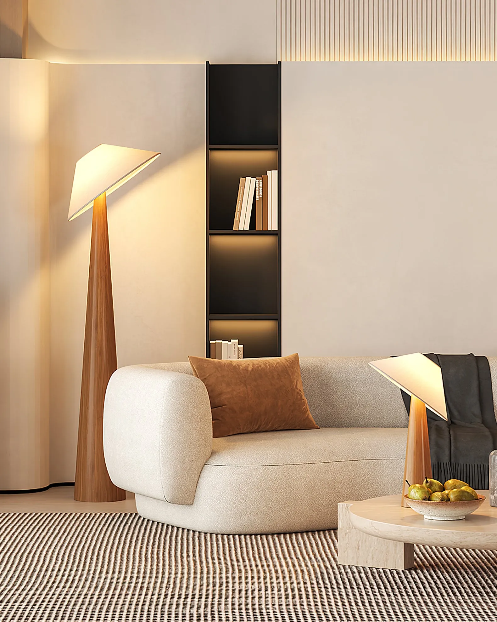 Tilt Hat Wooden Floor Lamp