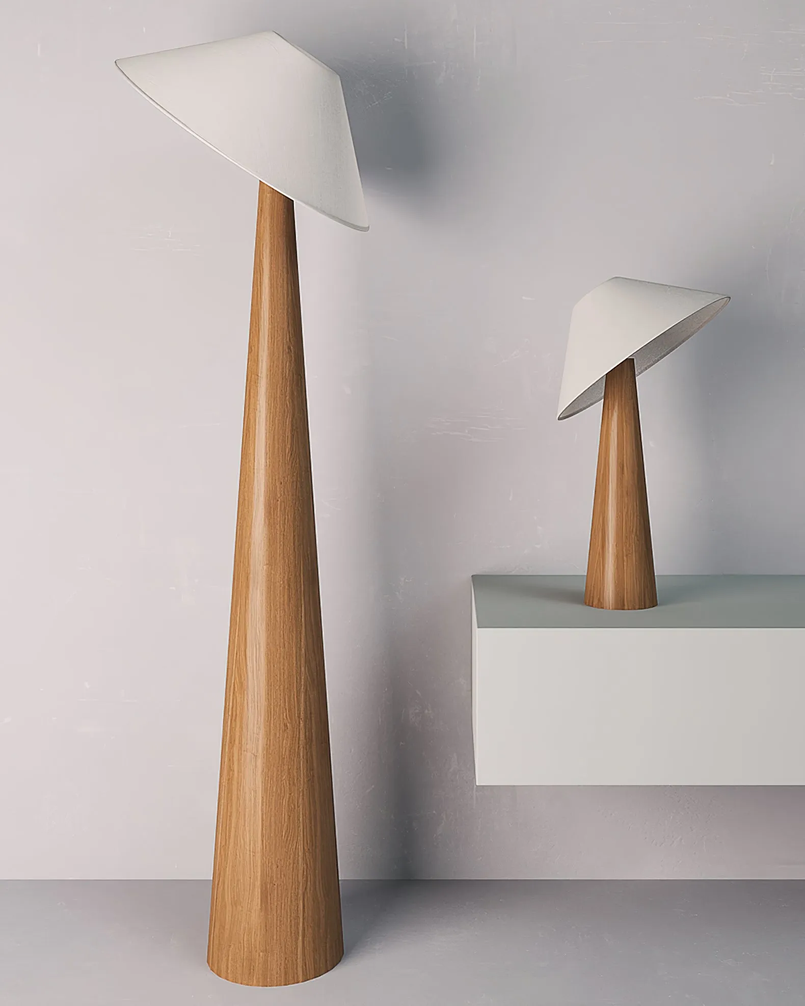 Tilt Hat Wooden Floor Lamp