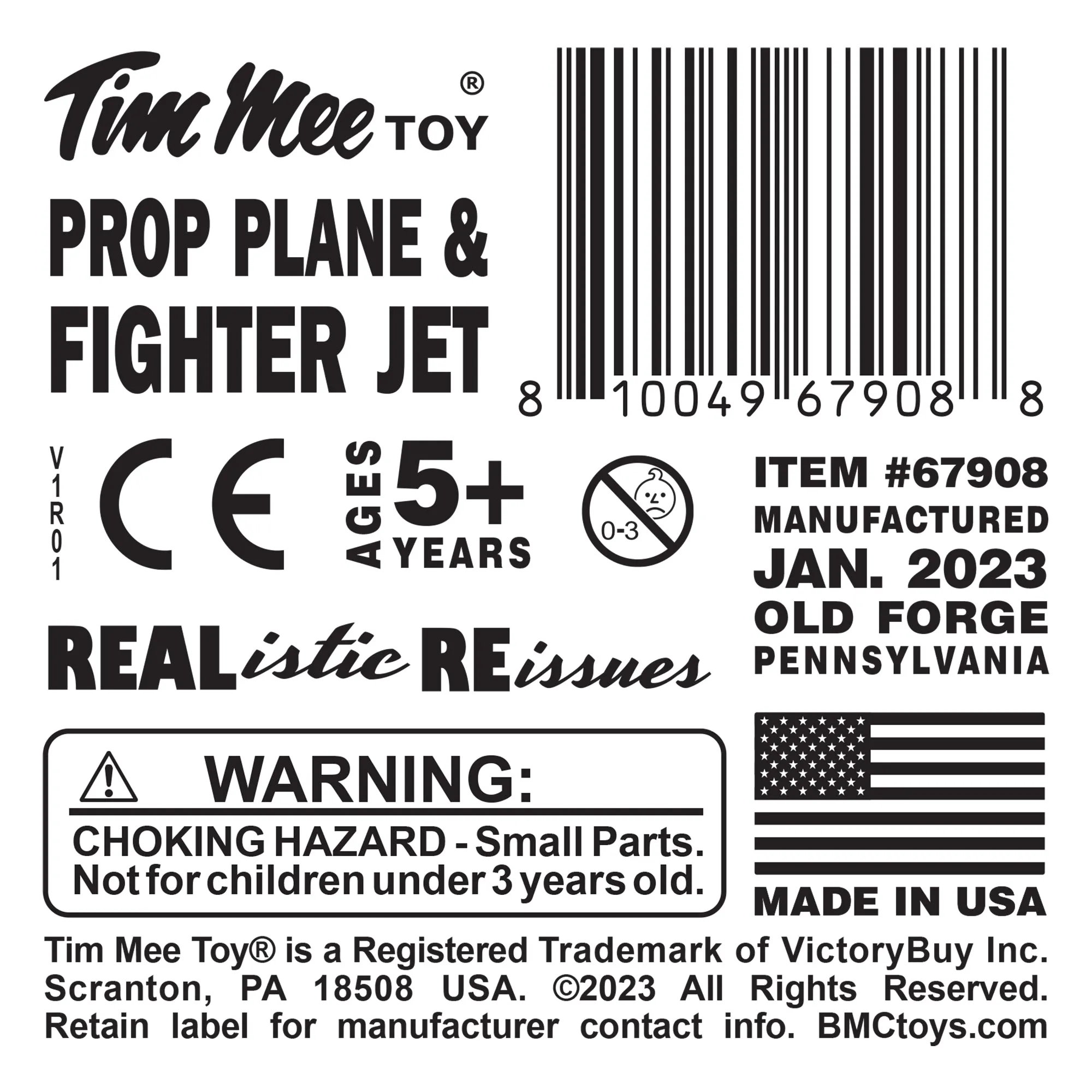 TimMee Prop Plane and Fighter Jet - 2pc Silver Gray Plastic Army Men Air Support