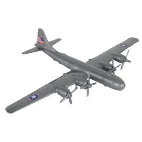 TimMee WW2 B-29 Superfortress Bomber Plane - Silver-Gray Plastic Army Men Aircraft