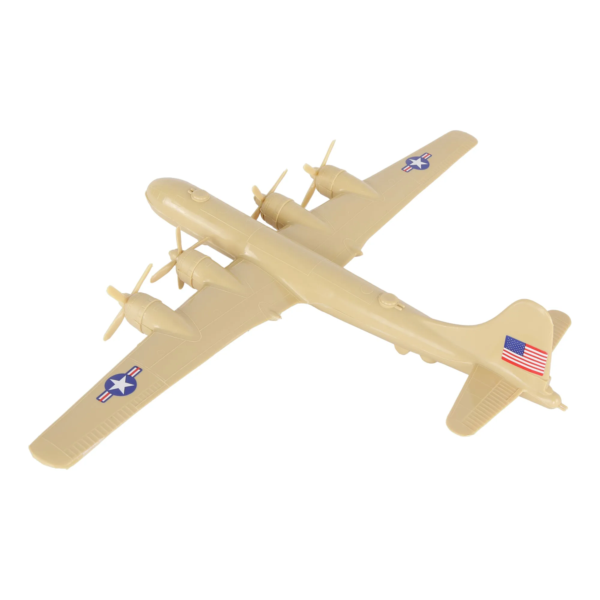 TimMee WW2 B-29 Superfortress Bomber Plane - Tan Plastic Army Men Aircraft