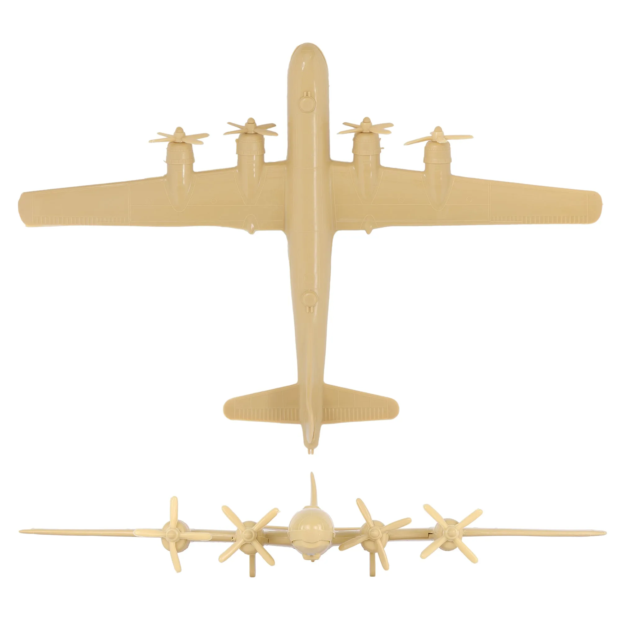 TimMee WW2 B-29 Superfortress Bomber Plane - Tan Plastic Army Men Aircraft