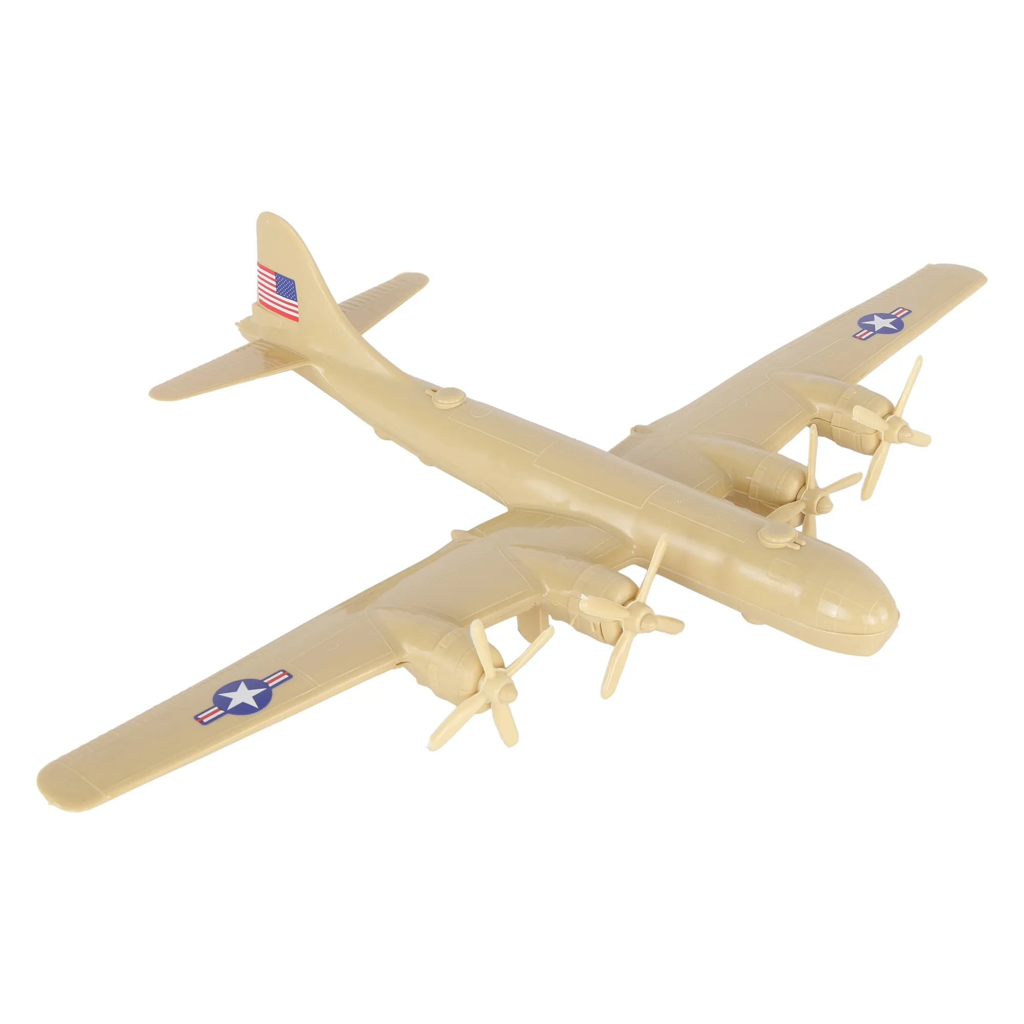 TimMee WW2 B-29 Superfortress Bomber Plane - Tan Plastic Army Men Aircraft