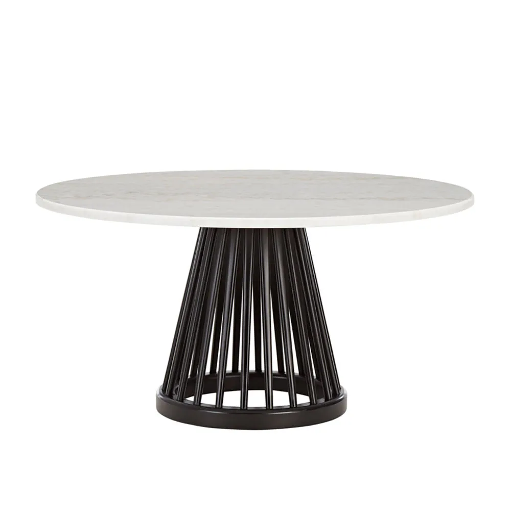 tom dixon | fan coffee table | black base   white marble