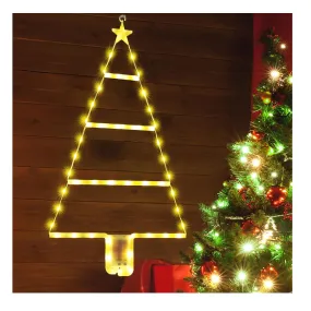 Toodour Christmas Decorations Lights, 2.65ft LED Ladder Lights, Warm White Christmas Wall Window Hanging Lights