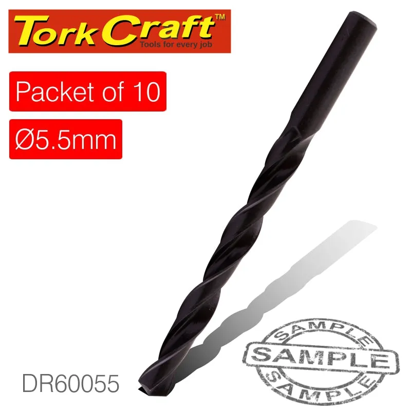 TORK CRAFT DRILL BIT HSS STANDARD 5.5MM PACKET OF 10 DR60055