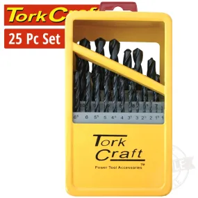 TORK CRAFT DRILL BIT SET 25PCE ROLL FORGED METAL CASE NR00025