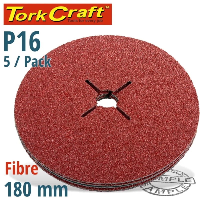 TORK CRAFT FIBRE DISC 180MM 16 GRIT 5/PACK ABR54016