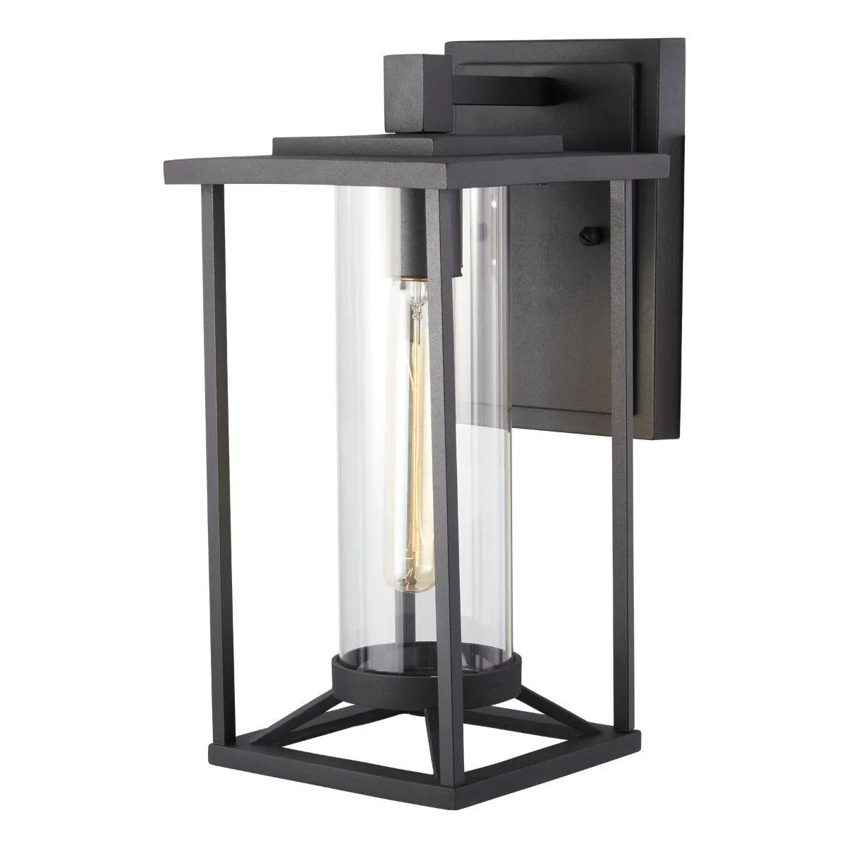 Trescott 14 in. Outdoor Wall Lantern Black Finish