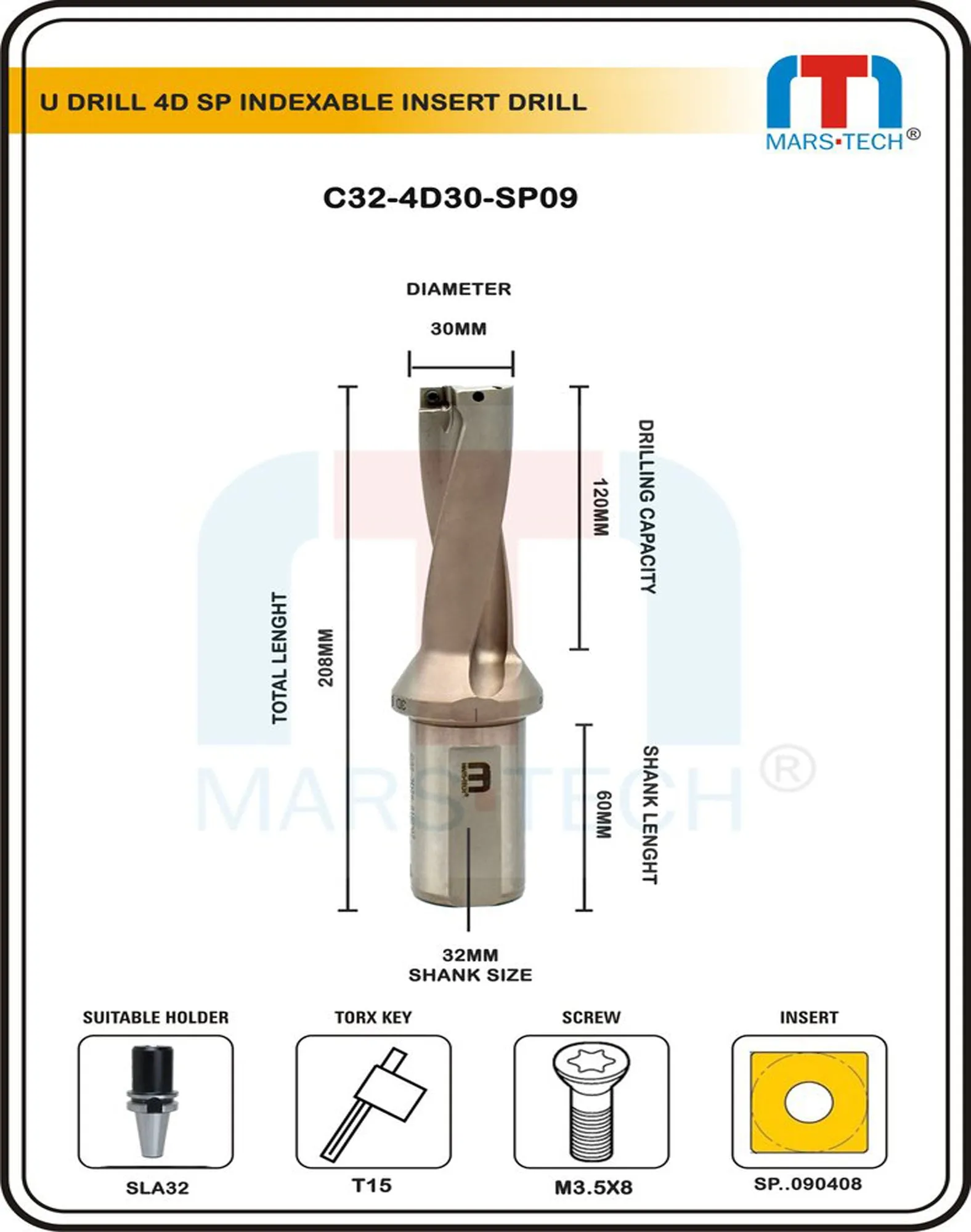 U Drill 30mm