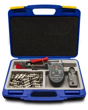 Universal Compression Tool Kit with Wire Cutter, Connectors and Cable Tester : Terminates BNC, RCA, and F Connectors  - (CS-TK00)