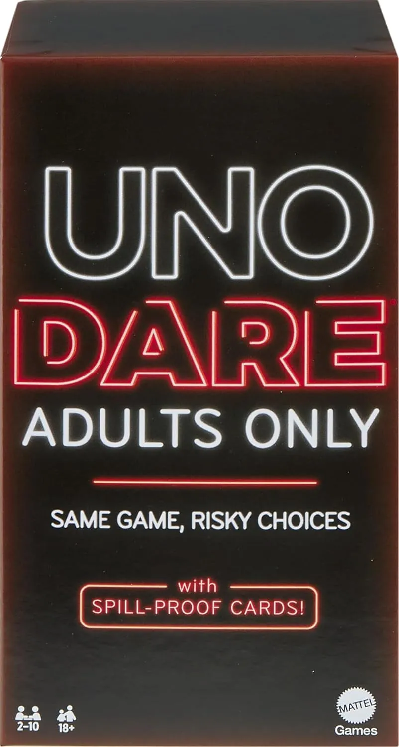 UNO Dare Adults Only, UK English Version, Card Game for Game Night, Travel, Camping & Party, HRL30