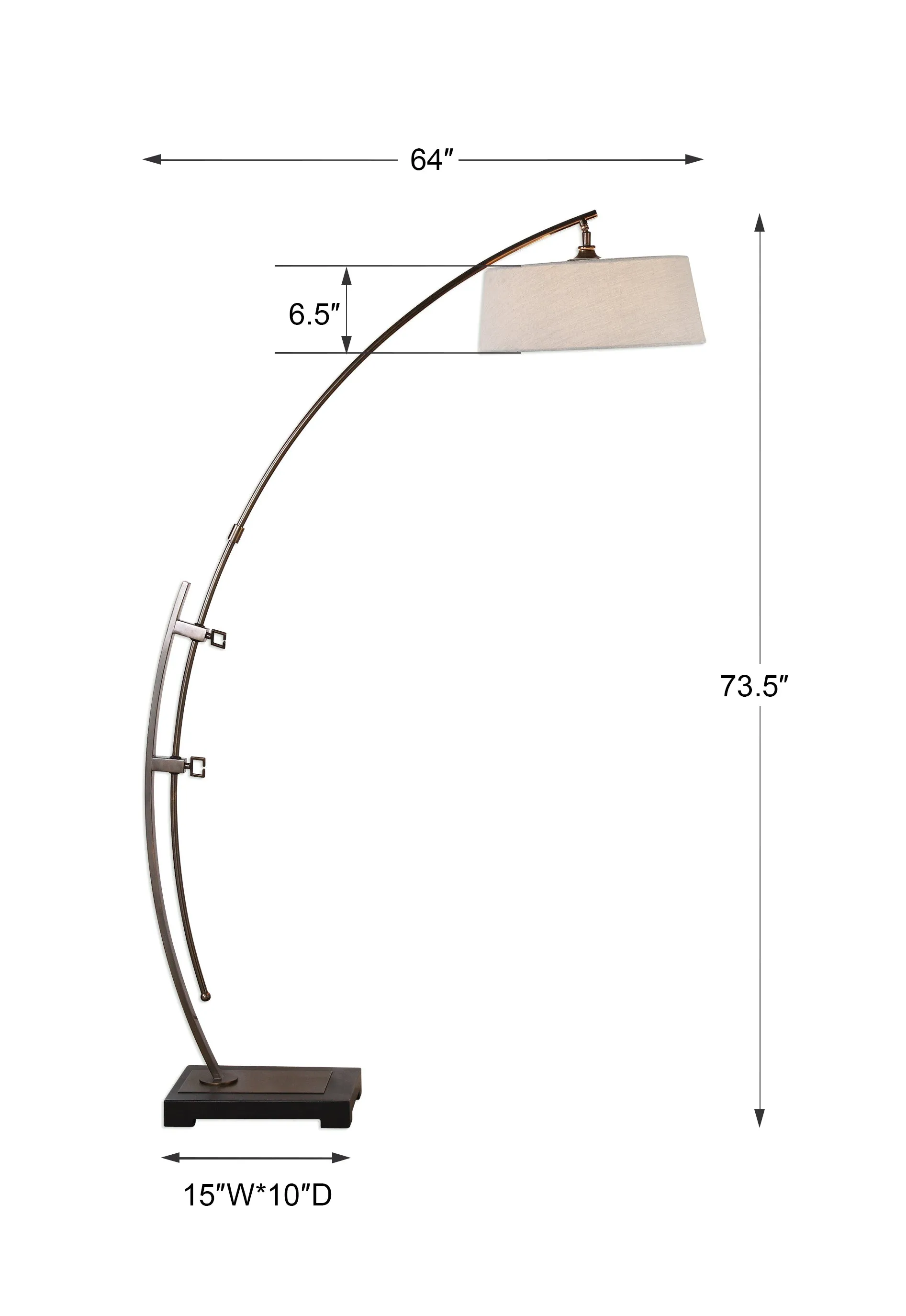 Uttermost Calogero Bronze Arc Floor Lamp