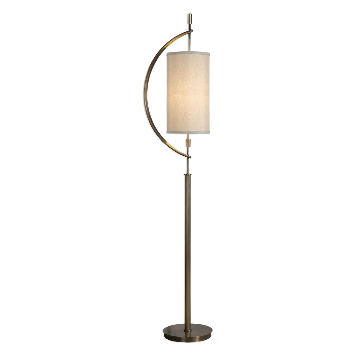 Uttermost's Balaour Antique Brass Floor Lamp Designed by David Frisch