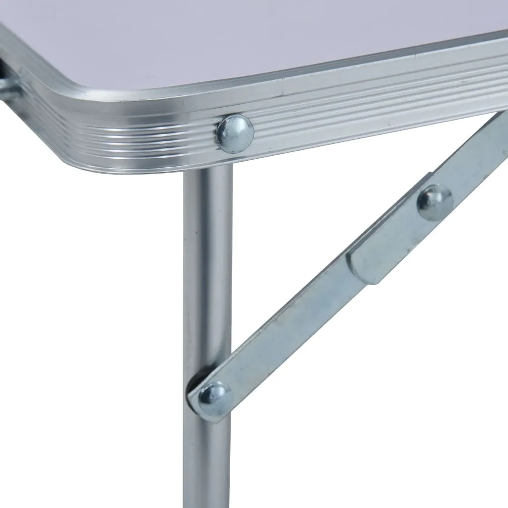 vidaXL Folding Camping Table - Lightweight White Aluminium, 60x40 cm