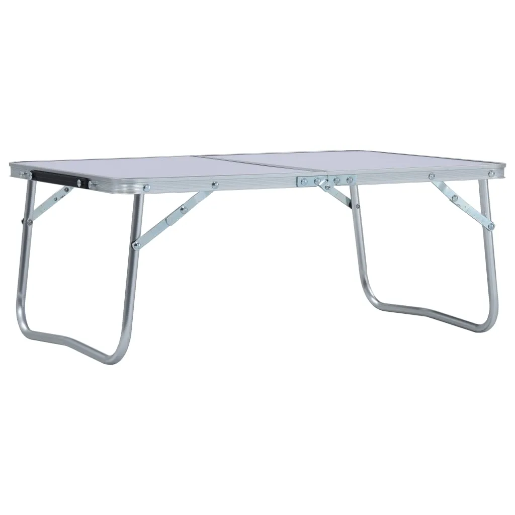 vidaXL Folding Camping Table - Lightweight White Aluminium, 60x40 cm