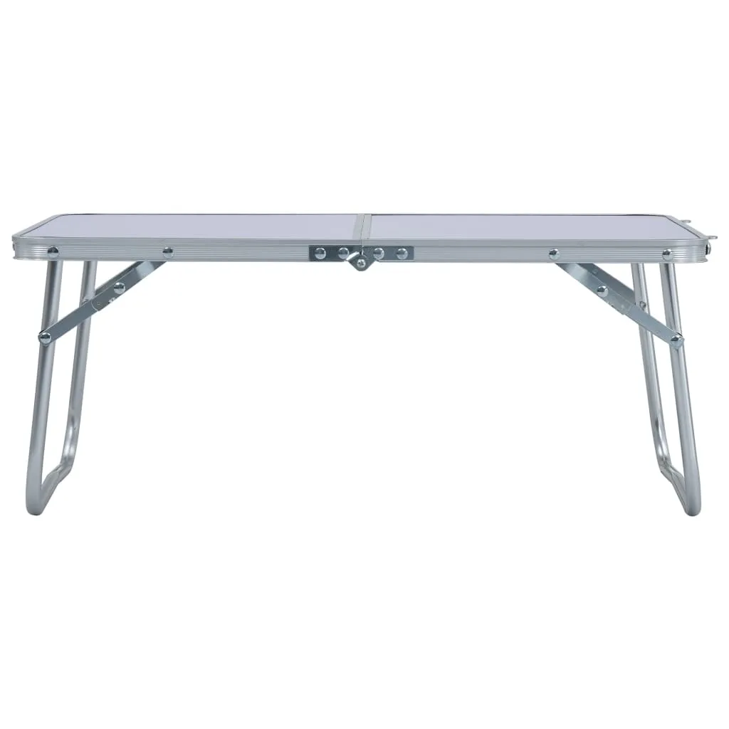 vidaXL Folding Camping Table - Lightweight White Aluminium, 60x40 cm