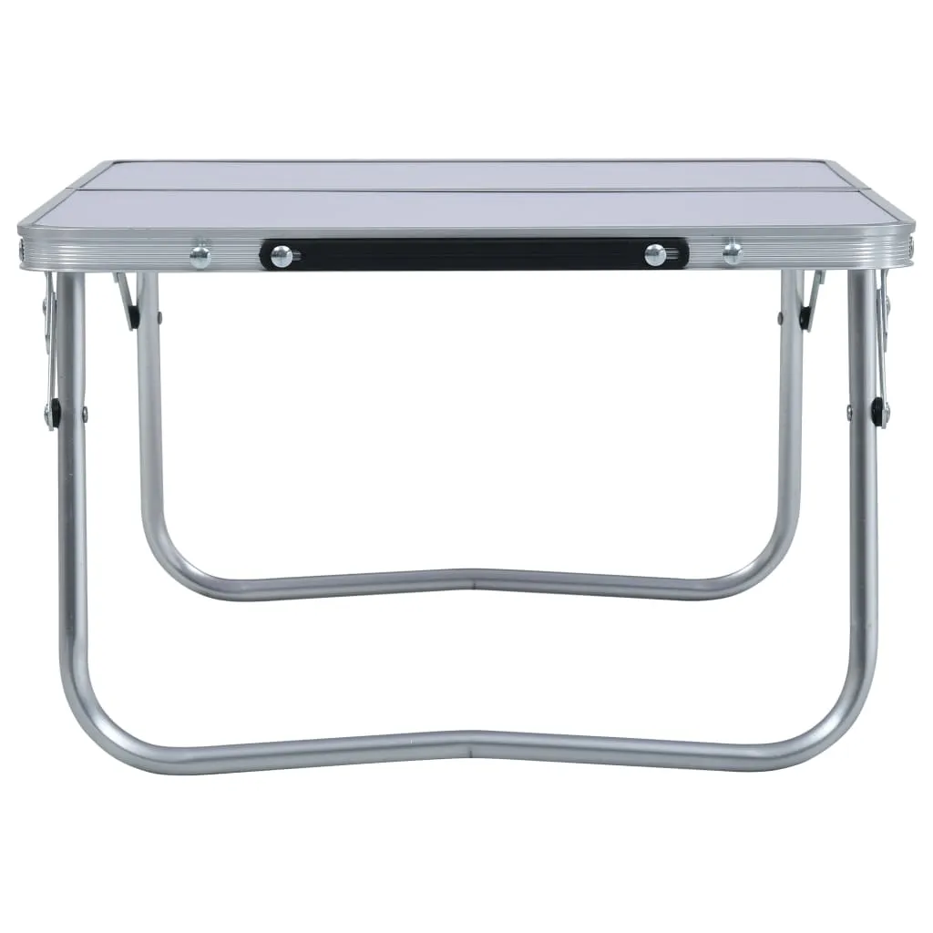 vidaXL Folding Camping Table - Lightweight White Aluminium, 60x40 cm