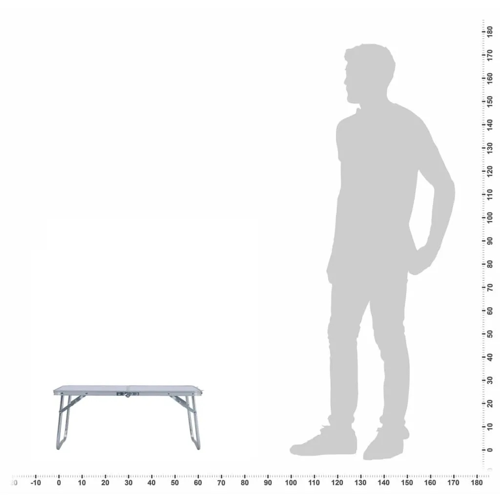 vidaXL Folding Camping Table - Lightweight White Aluminium, 60x40 cm