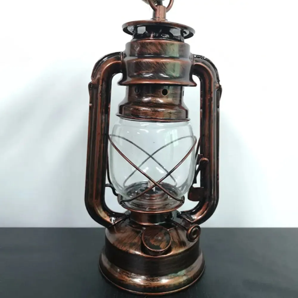 Vintage Industrial Hemp Rope Kerosene Horse Lamp Chandelier - Metal Restaurant Hanging Lighting