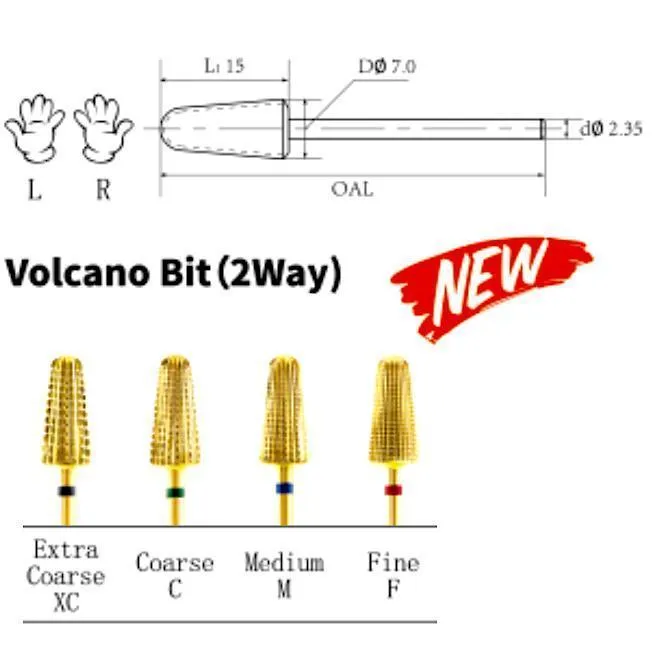 Volcano (2 Way) Tungsten Carbide Nail Drill Bit