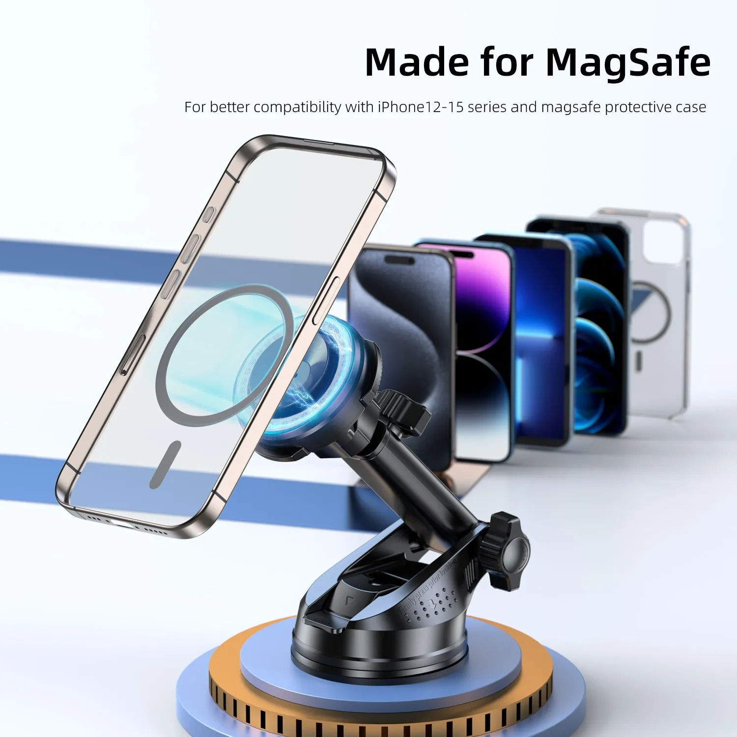 Vyvylabs Air-Mag Dual Lock for MagSafe Car Holder (Suction Cup Version)