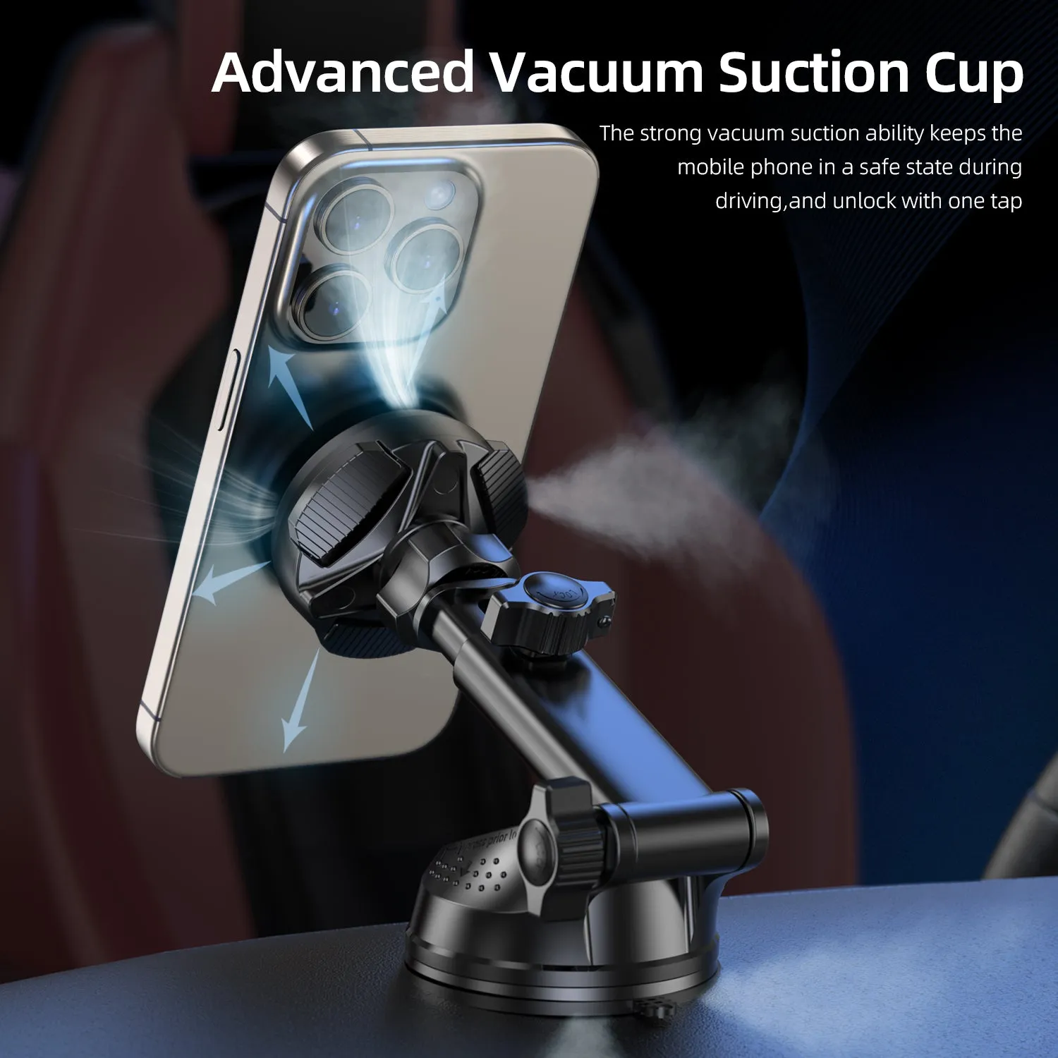 Vyvylabs Air-Mag Dual Lock for MagSafe Car Holder (Suction Cup Version)