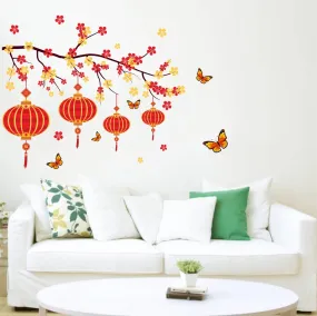 Wall Decals ' Chinese Lanterns and Butterflies in Floral