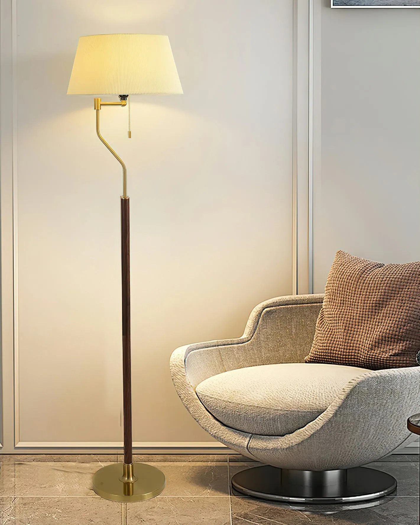 Walnut Whisper Floor Lamp