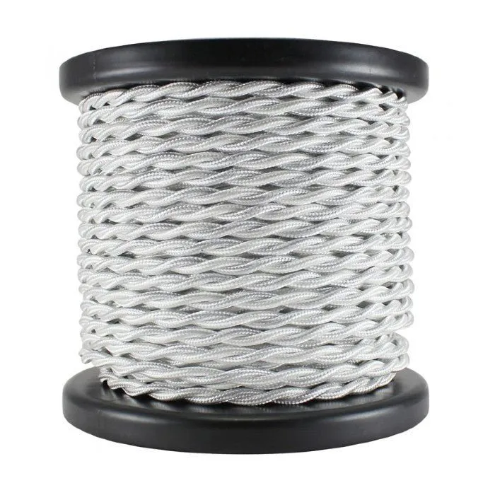 White Twisted cloth wire- Per ft. - 18 AWG