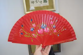 Wooden Hand Fan - Red