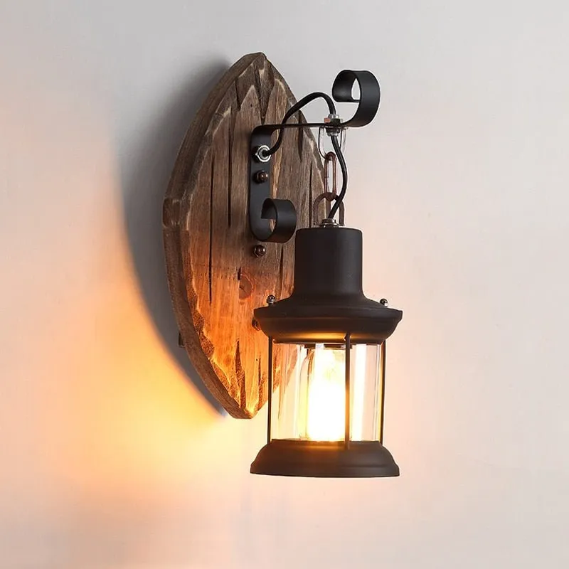 Wooden Outdoor Restaurant Wall Sconce