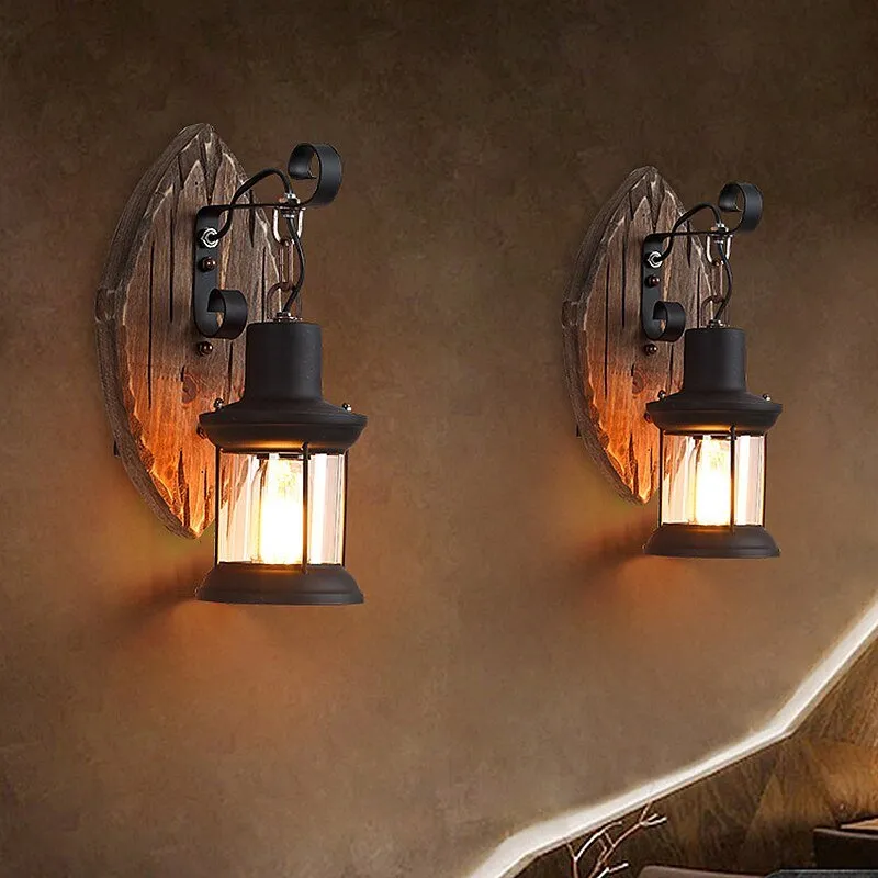 Wooden Outdoor Restaurant Wall Sconce