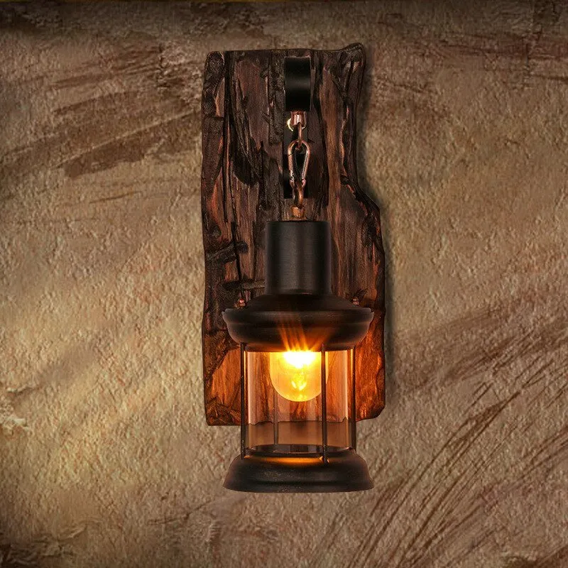 Wooden Outdoor Restaurant Wall Sconce