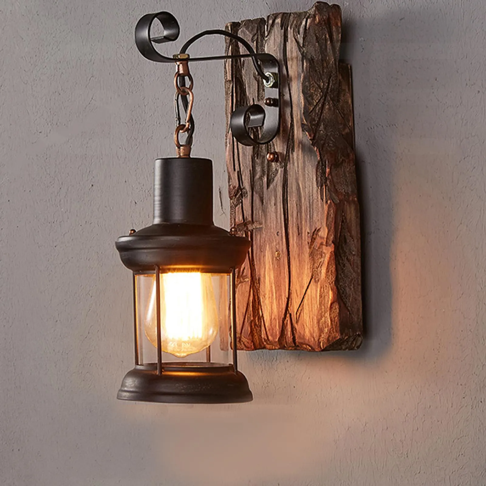 Wooden Outdoor Restaurant Wall Sconce