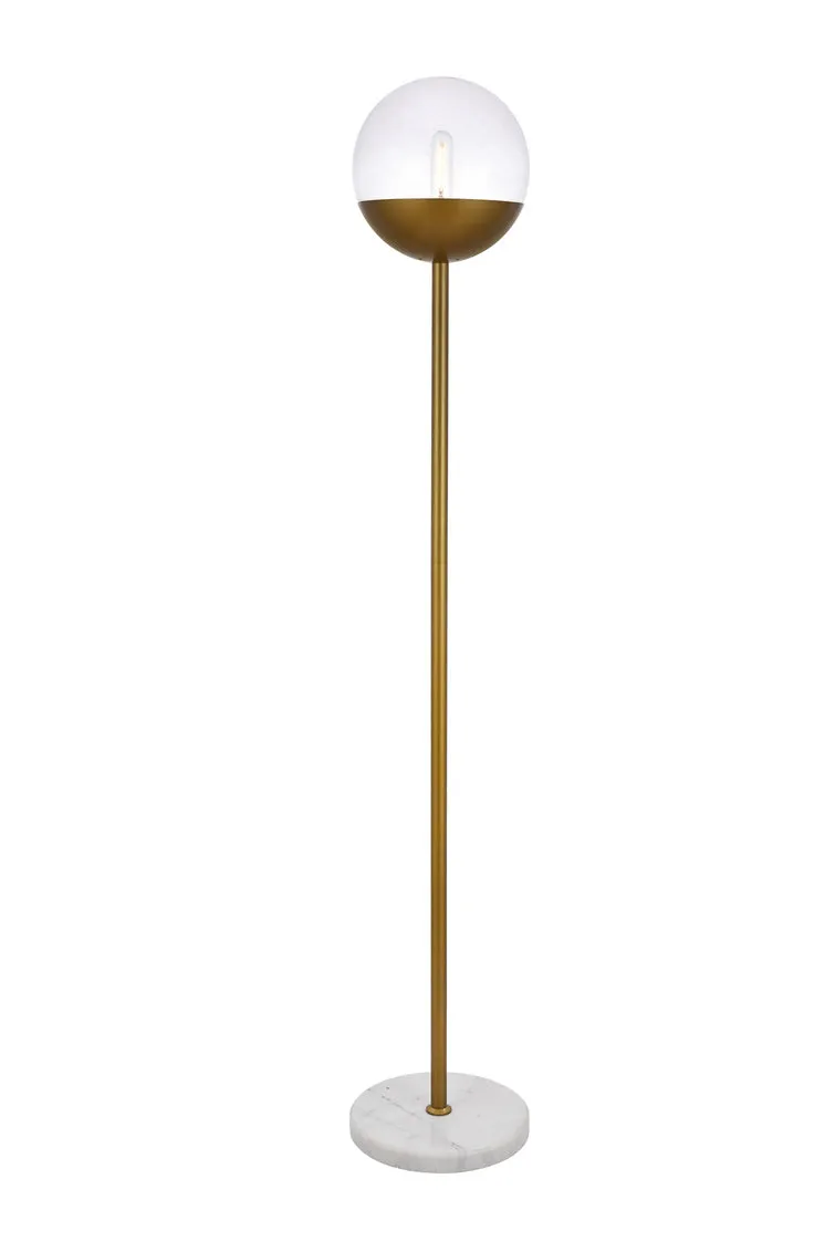 ZC121-LD6151BR - Living District: Eclipse 1 Light Brass Floor Lamp With Clear Glass