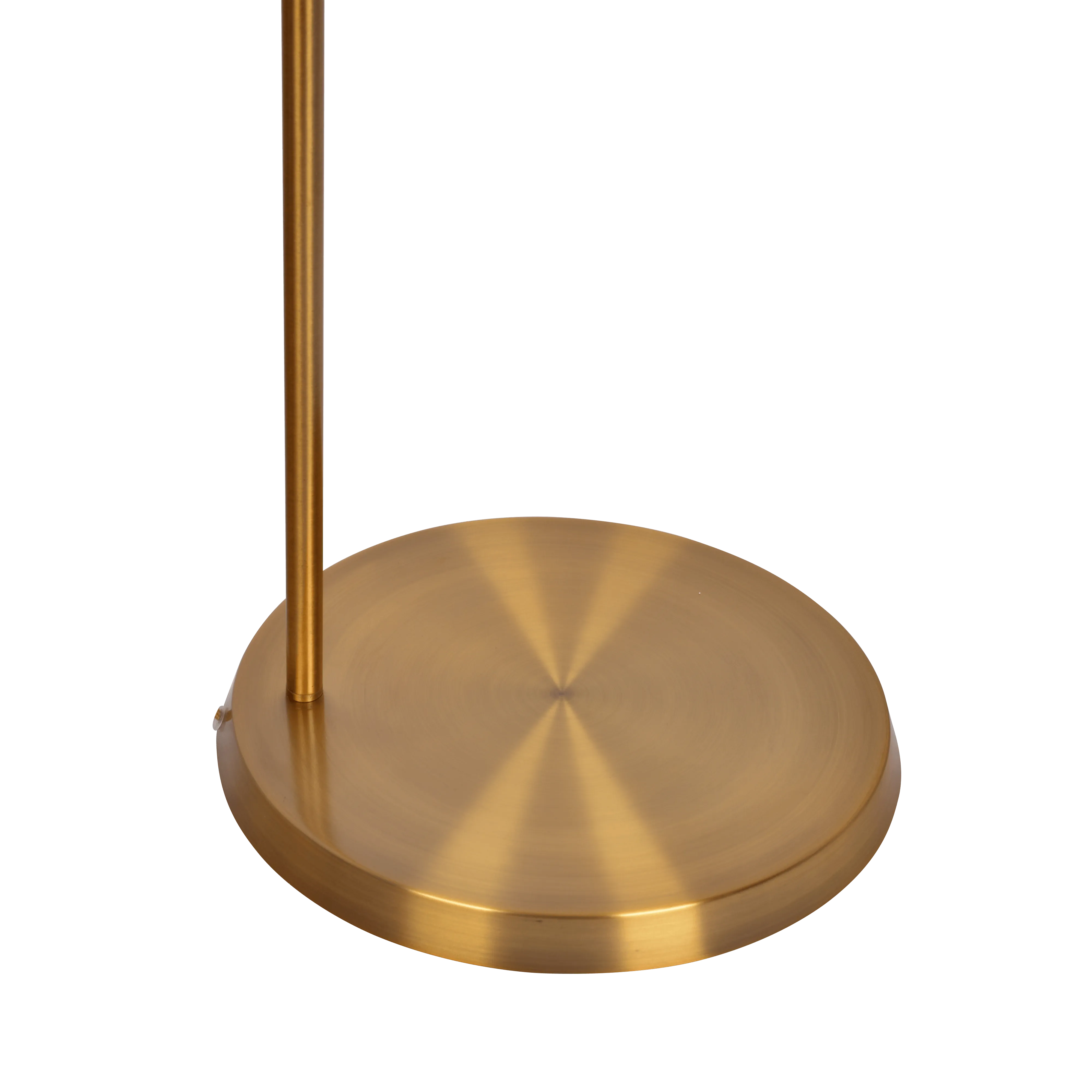 Zenith Offset Brass Base Floor Lamp with Drum-shaped Linen Shade